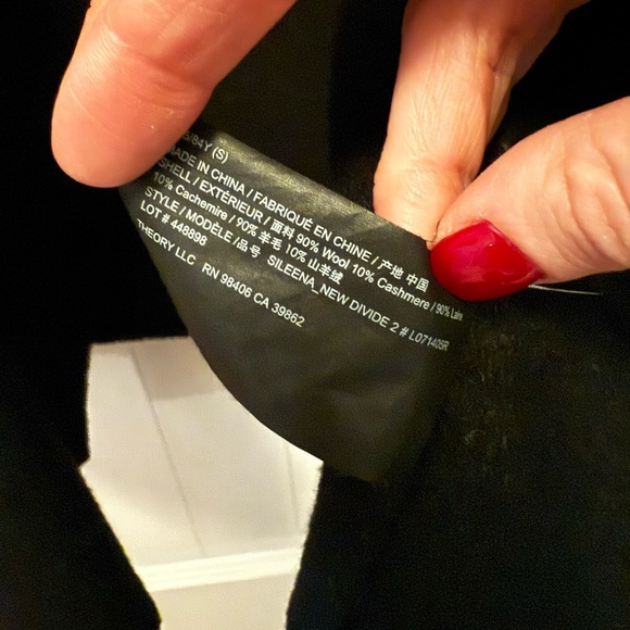 Theory navy Double faced wool/cashmere  open coat - Picture 5 of 6